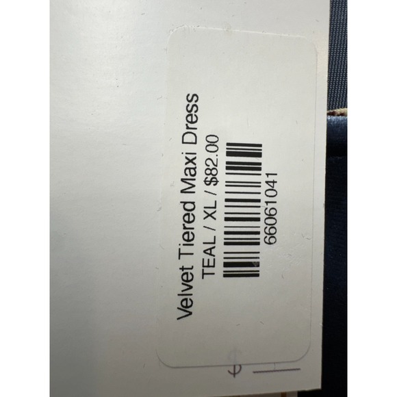 Umgee Velvet Whimsigoth Tiered Maxi Dress XL Teal Boho Flutter Sleeve NWT - Picture 8 of 14